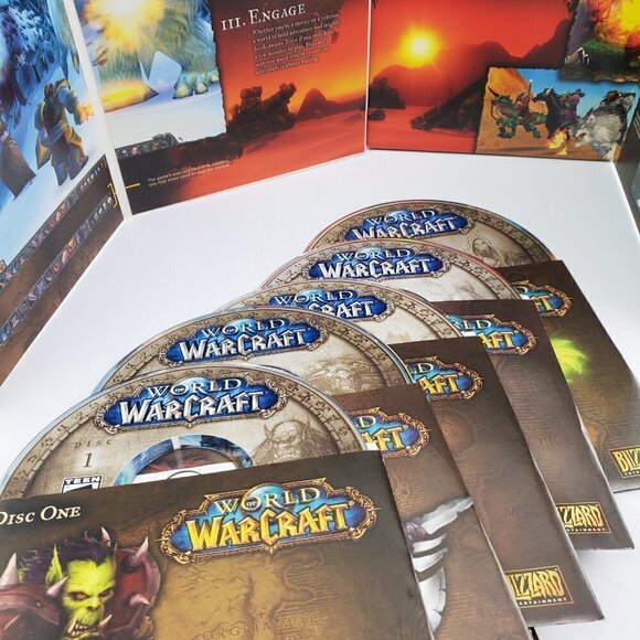 World of Warcraft Blizzard 2004 Vanilla PC Game Complete in Box 5 Discs - Picture 4 of 7